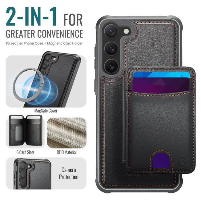 OEM - JEEHOOD Samsung Galaxy S23+ Fodral Konstläder - Svart