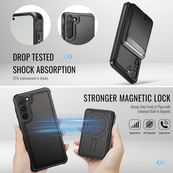 OEM - JEEHOOD Samsung Galaxy S23+ Fodral Konstläder - Svart