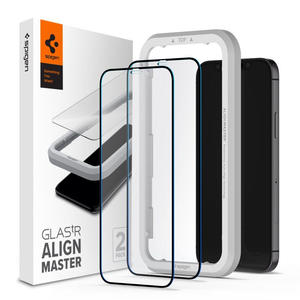 SPIGEN ALM FC 2-Pack Härdat Glas Skärmskydd iPhone 12 & 12 Pro - Svart | 5468 | AlltMobil