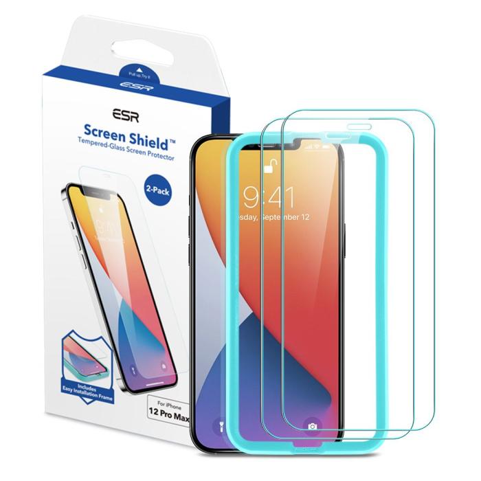 UTGATT - ESR 2-Pack Screen Shield Tempered Glas iPhone 12 & 12 Pro - Clear