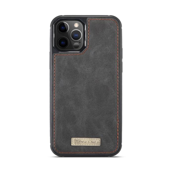 Caseme - CASEME Avtagbart Äkta Läder Plånboksfodral iPhone 12 Mini - Svart