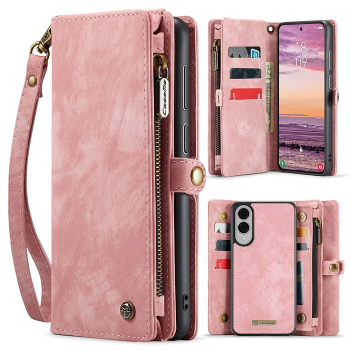 Caseme - CASEME Galaxy S25 Edge Plånboksfodral Med Rem - Rosa