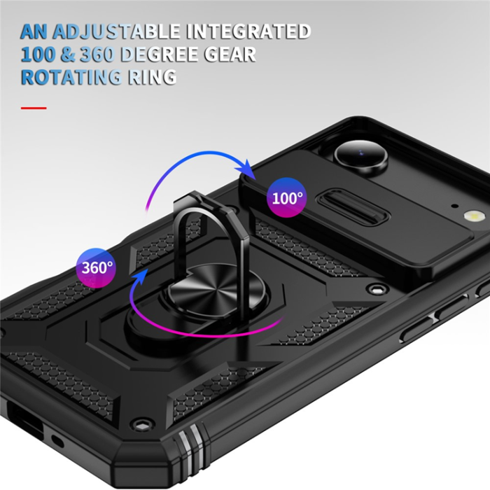 A-One Brand - iPhone Air Mobilskal Slide Camshield Kickstand - Svart