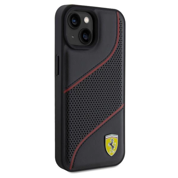 KARL LAGERFELD - Ferrari iPhone 15/14/13 Mobilskal Perforated Waves Metal Logo