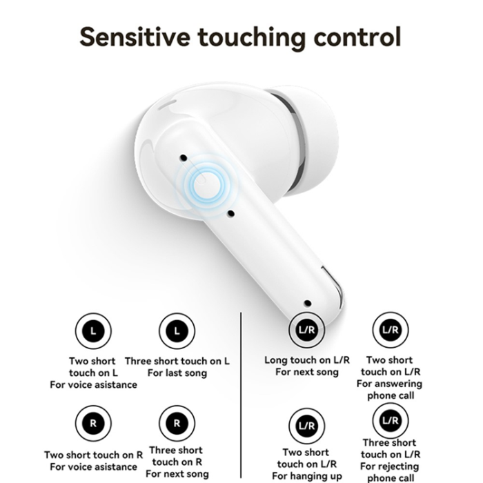Yesido - YESIDO TWS Trådlös Hörlurar Bluetooth ANC+ENC TWS28 - Beige
