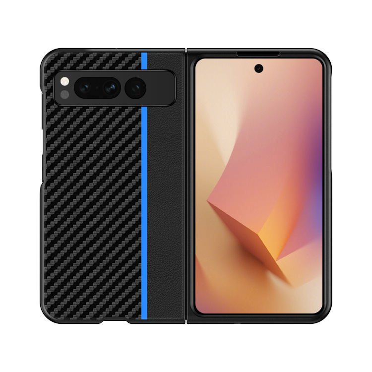 Google Pixel Fold Mobilfodral Carbon Fiber Ultra Thin - Svart/Blå | 2353 | AlltMobil