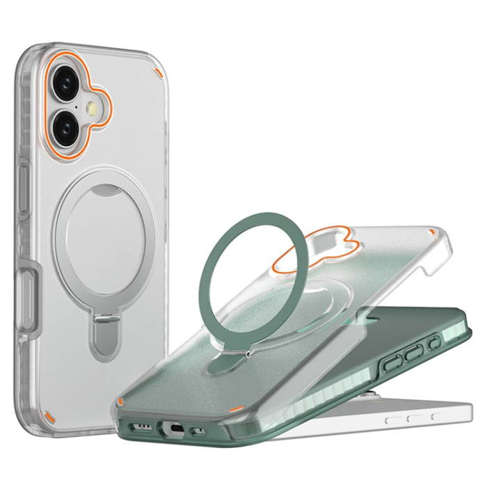 A-One Brand - iPhone 17 Mobiskal MagSafe Med Kickstand TPU + PC - Mintgrön