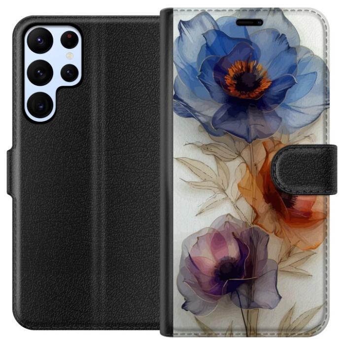 iSecrets - Plånboksfodral till Samsung Galaxy S22 Ultra 5G med Silkesblommor