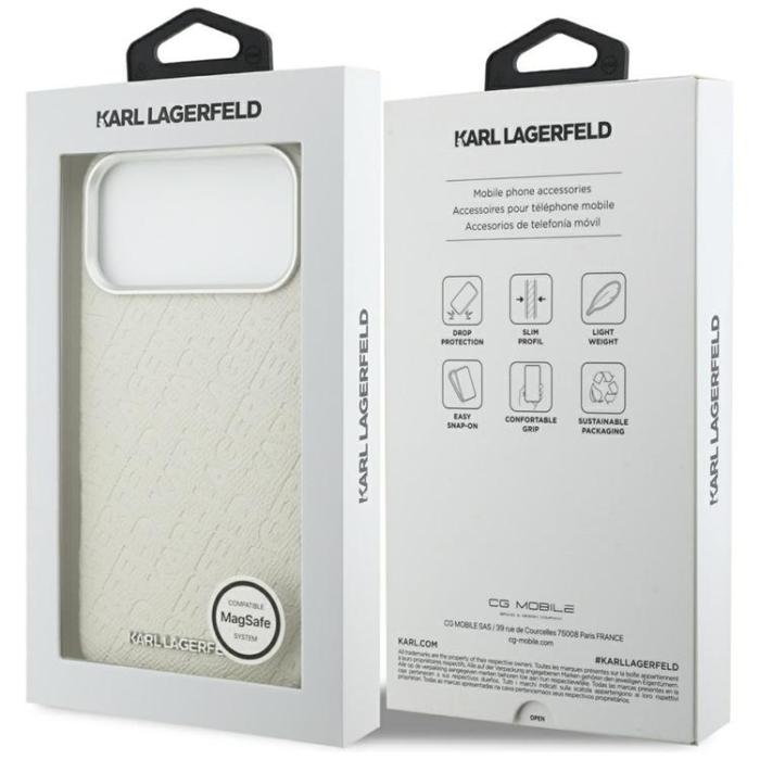 KARL LAGERFELD - Karl Lagerfeld iPhone 17 Pro Max Mobilskal MagSafe FW Stamped Karl