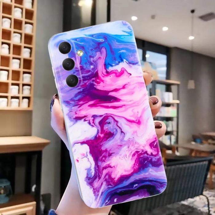OEM - Mobilskal till Samsung Galaxy A37 Plast Marmor Mönster - Rosaröd