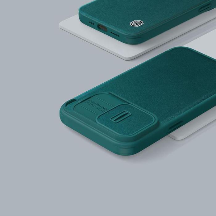 Nillkin - Nillkin iPhone 14 Plus Plånboksfodral QinPro Läder Plain - Exuberant Grön