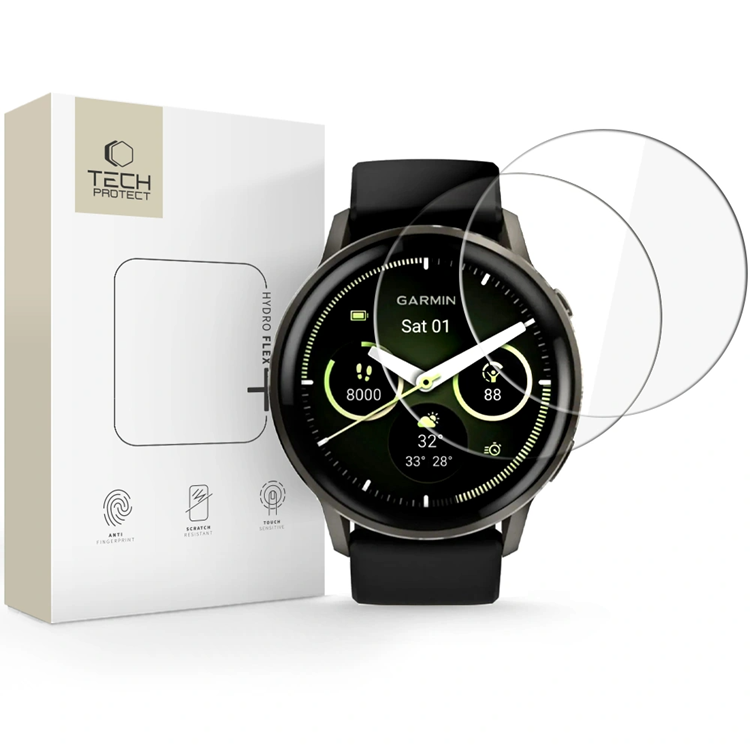 Tech-Protect [2-Pack] Skärmskydd Garmin Watch Venu 4 (45mm) Hydro Flex | 5468 | AlltMobil