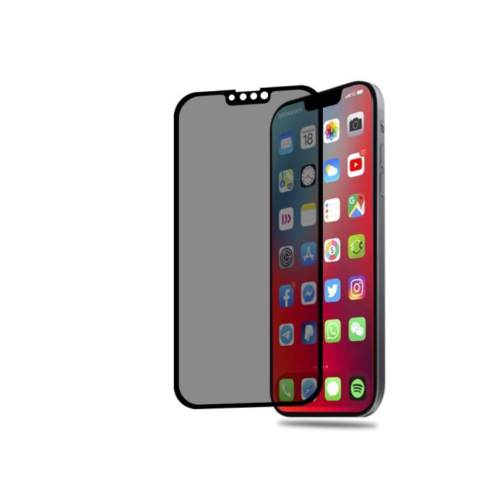 Mocolo - MOCOLO Privacy Härdat Glas Skärmskydd iPhone 13 Mini - Svart
