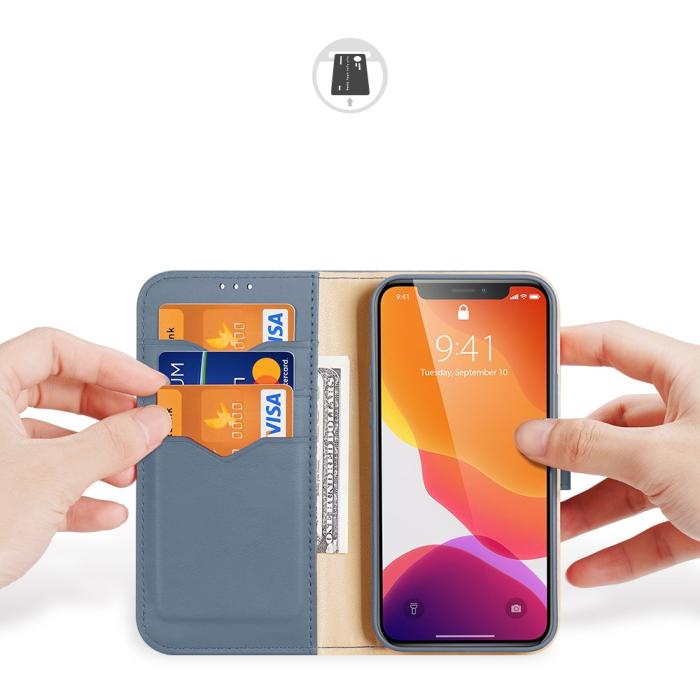 UTGATT1 - Dux Ducis Hivo Äkta Läder Plånboksfodral iPhone 11 Pro Max - Blå