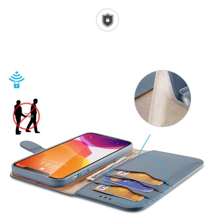 UTGATT1 - Dux Ducis Hivo Äkta Läder Plånboksfodral iPhone 11 Pro Max - Blå