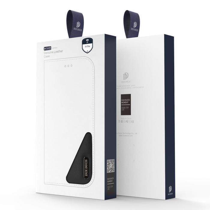 UTGATT1 - Dux Ducis Hivo Äkta Läder Plånboksfodral iPhone 11 Pro Max - Blå