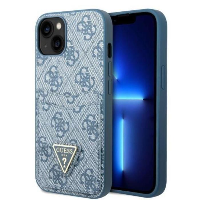 Guess - Guess iPhone 13 mini Skal Korthållare Triangle Logo - Blå