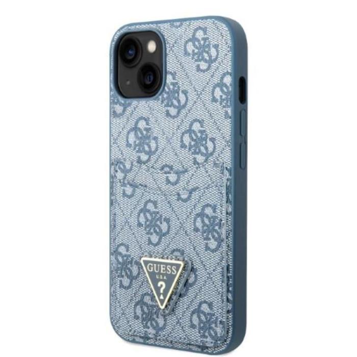 Guess - Guess iPhone 13 mini Skal Korthållare Triangle Logo - Blå