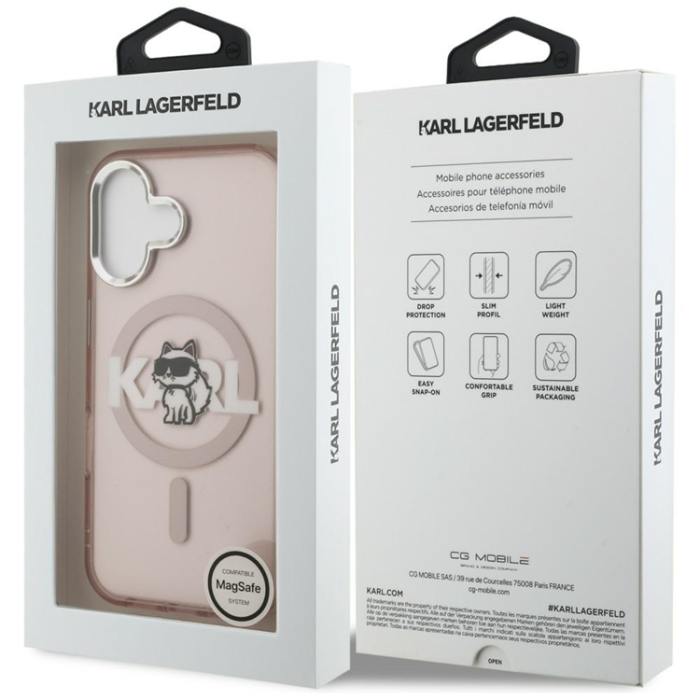 KARL LAGERFELD - KARL LAGERFELD Mobilskal För iPhone 16 MagSafe IML Choupette Sketch
