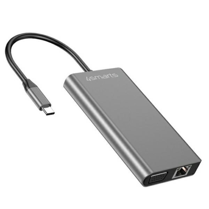 4smarts - 4smarts Hub Adapter 8in1 - Grå