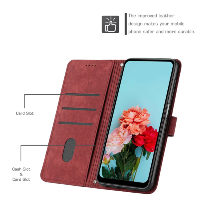 A-One Brand - Sony Xperia 10 VII Plånboksfodral Imprinted Lines - Röd