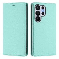OEM - Litchi Samsung Galaxy S26 Ultra Pl&aring;nboksfodral Konstl&auml;der RFID Skydd - Mintgr&ouml;n