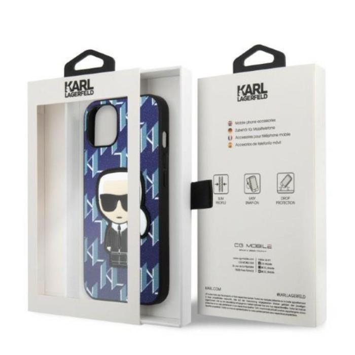 KARL LAGERFELD - Karl Lagerfeld iPhone 13 Skal Monogram Ikonik Patch - Blå