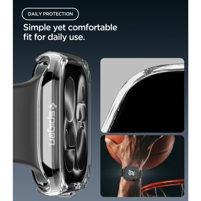 Spigen - Spigen Skal För Apple Watch 12 (46mm) Thin Fit - Crylstal Clear