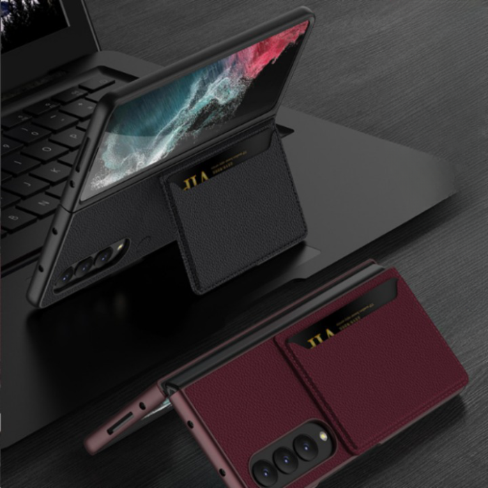 GKK - GKK Galaxy Z Fold 4 Skal Ringhållare Kickstand - Guld