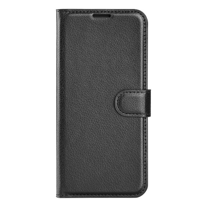 OEM - LITCHI Samsung Galaxy S26 Plånboksfodral Konstläder Stötskydd - Svart