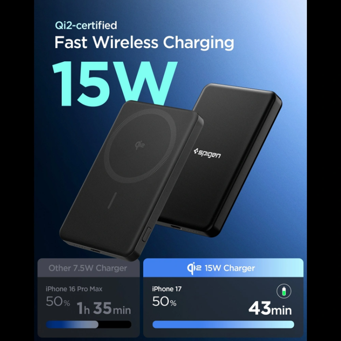 Spigen - Spigen Magsafe Powerbank 5000mah Essential 22.5W - Svart