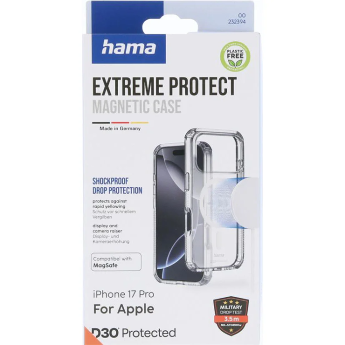 Hama - HAMA iPhone 17 Pro Mobilskal MagSafe Extreme Protect - Transparent