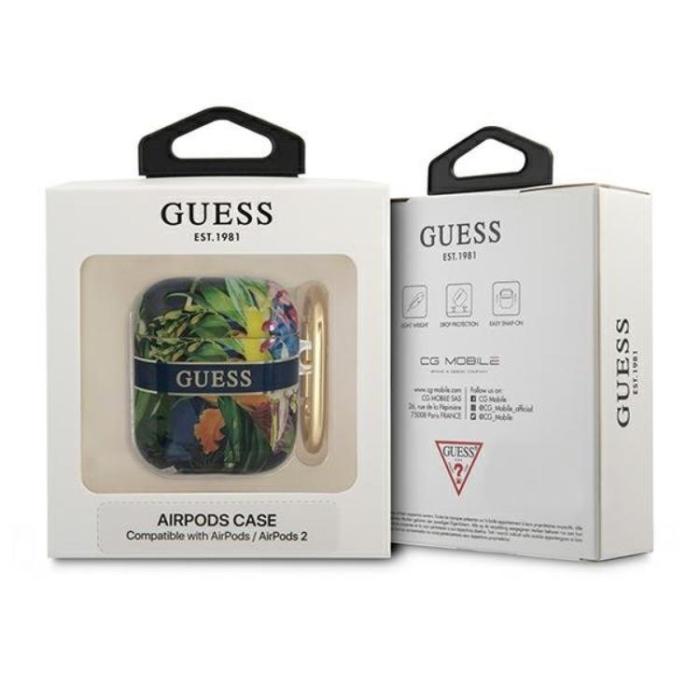 Guess - Guess AirPods Skal Flower Strap Collection - Blå