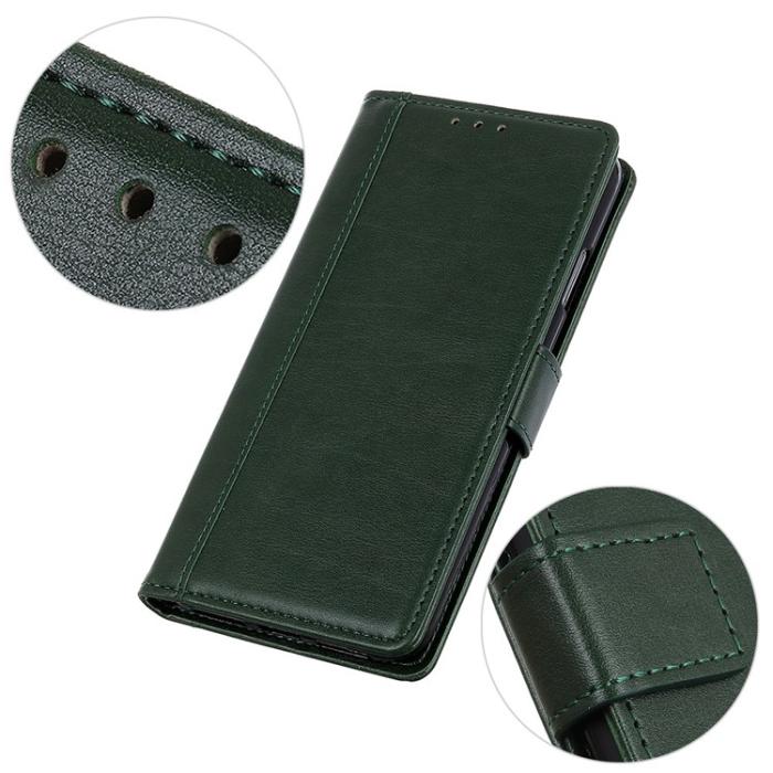 KHAZNEH - KHAZNEH Galaxy S23 Ultra Plånboksfodral Stand Flip PU Läder - Grön