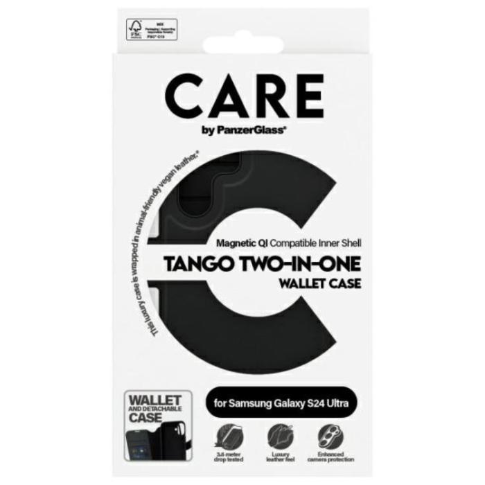 PanzerGlass - CARE By PanzerGlass Galaxy S24 Ultra Plånboksfodral Tango 2in1 - Svart