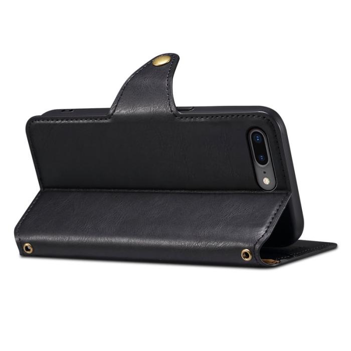DENIOR - DENIOR iPhone 7 Plus / 8 Plus Plånboksfodral Konstläder Svart