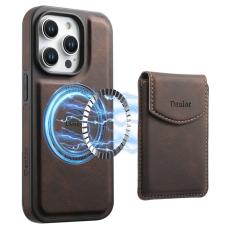 DENIOR - DENIOR D19 Mobilskal till iPhone 15 Pro L&auml;der+PC+TPU Brun