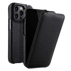 Melkco - MELKCO Mobilskal till iPhone 13 Pro Max &Auml;kta L&auml;der + PC Svart