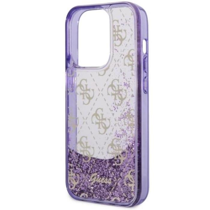 Guess - Guess iPhone 14 Pro Mobilskal Liquid Glitter - Lila
