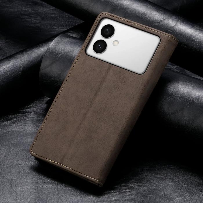 OEM - ABEEL Samsung Galaxy S26 Edge Plånboksfodral RFID Skydd Konstläder - Brun