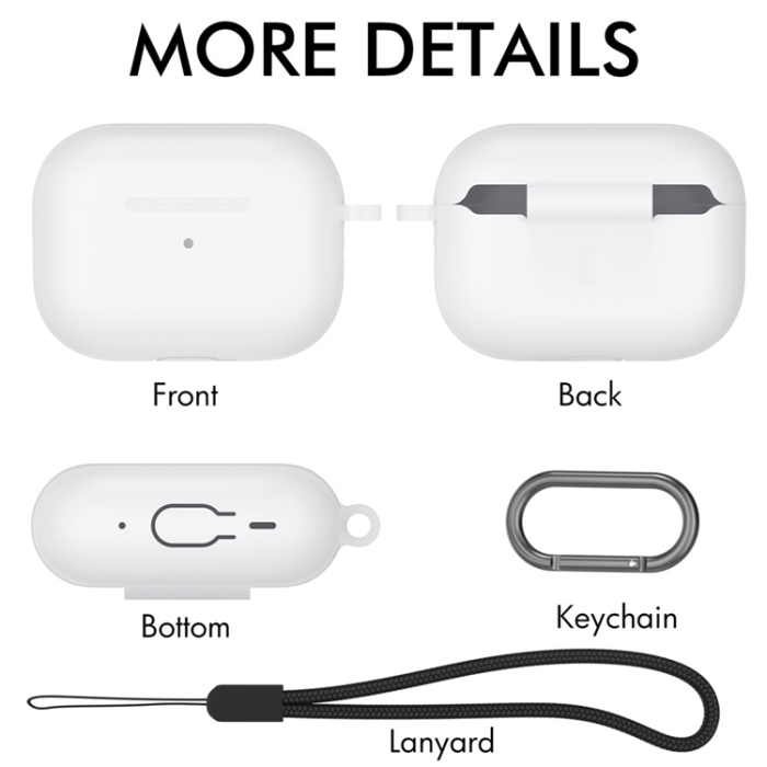 AHASTYLE - AHASTYLE AirPods Pro 2 Skal Silikon med Carabiner/Lanyard CS14