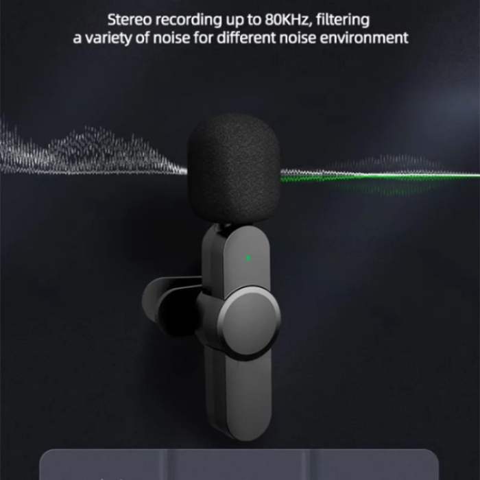 Lavalier - Lavalier Typ-C Trådlös M21 2 st Mikrofoner Bluetooth - Svart