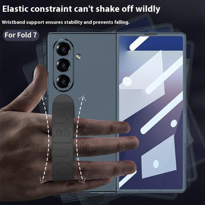GKK - GKK Galaxy Z Fold 7 Mobilskal Med Silikon Handled Rem - Grå