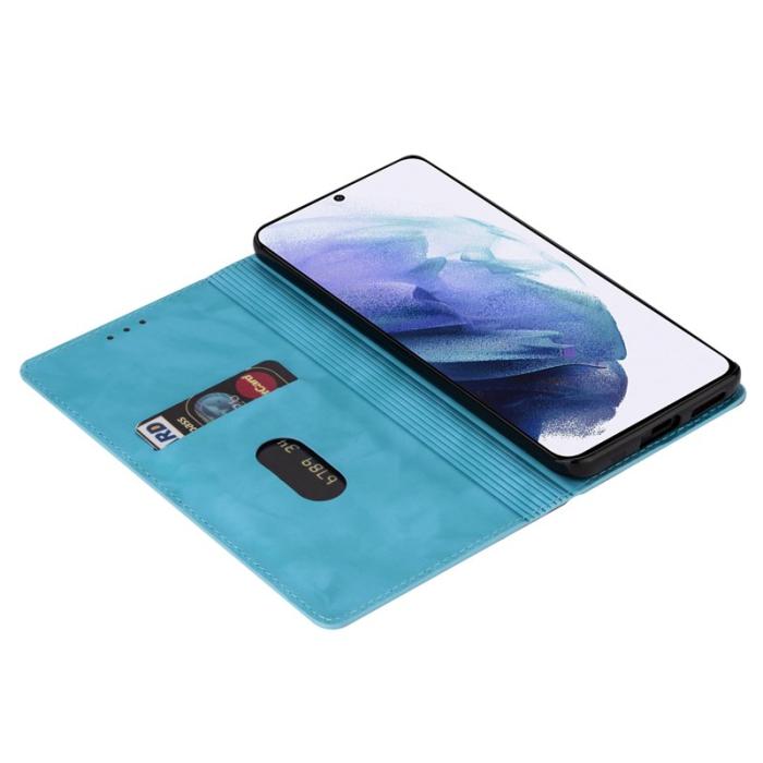 OEM - Mobilskal till SAMSUNG Galaxy S26 Glittrig PU Läder + TPU Kortfack - Blå