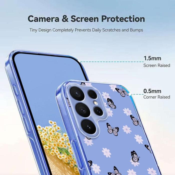 OEM - Mobilskal till Samsung Galaxy S26 Ultra TPU Blommönster - Fjärilar