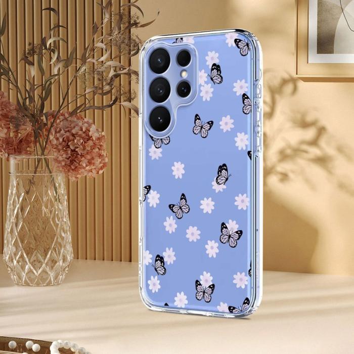 OEM - Mobilskal till Samsung Galaxy S26 Ultra TPU Blommönster - Fjärilar
