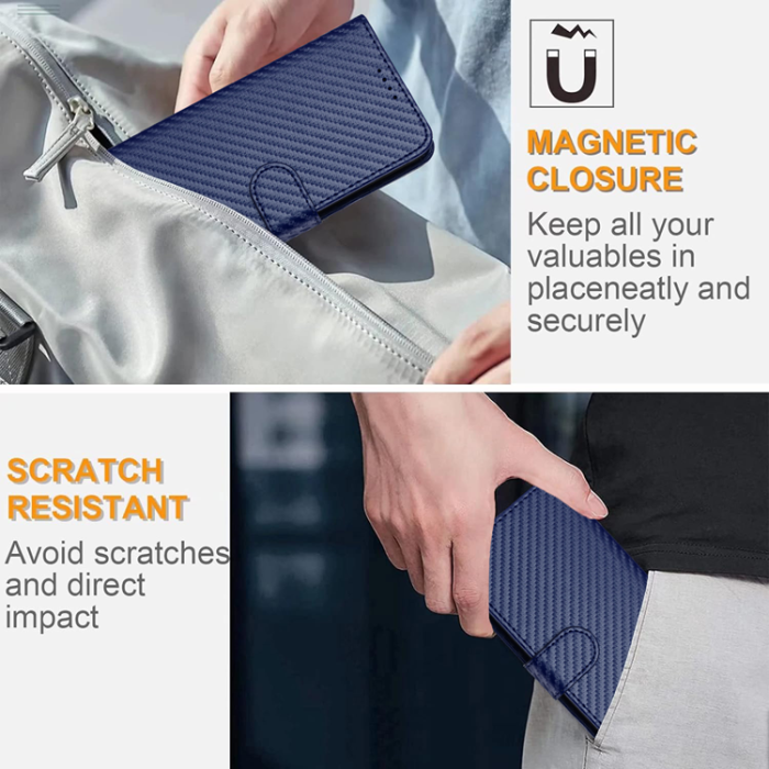 A-One Brand - Xiaomi 17 Pro Konstläder Plånboksfodral Carbon Fiber