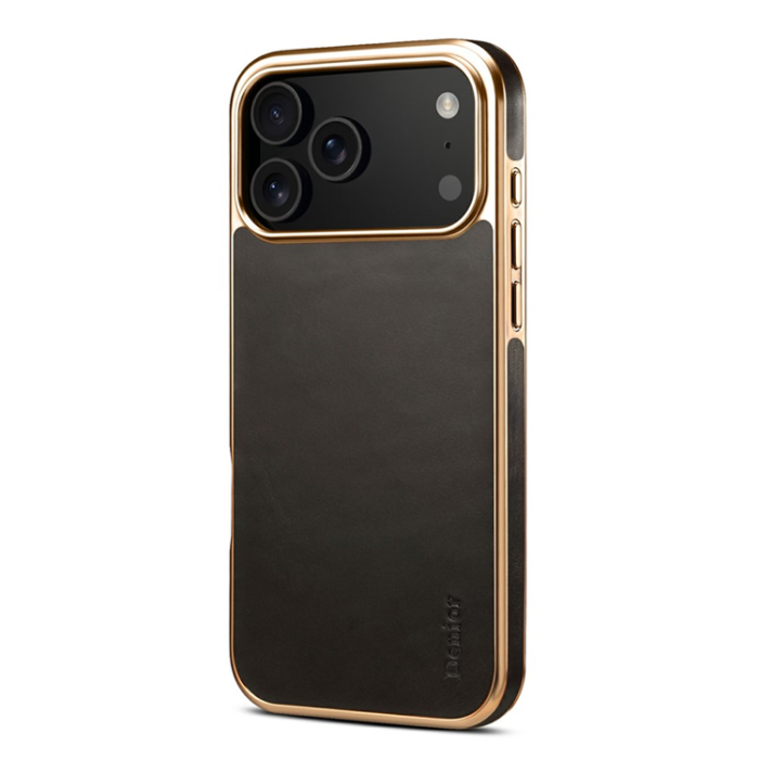 DENIOR - DENIOR iPhone 17 Pro Max Mobilskal Äkta Läder Electroplating