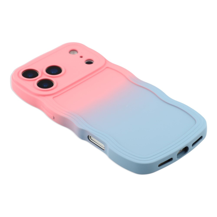 A-One Brand - iPhone 17 Pro Max Mobiskal Gradient Color TPU - Rosa + Himmelsblå