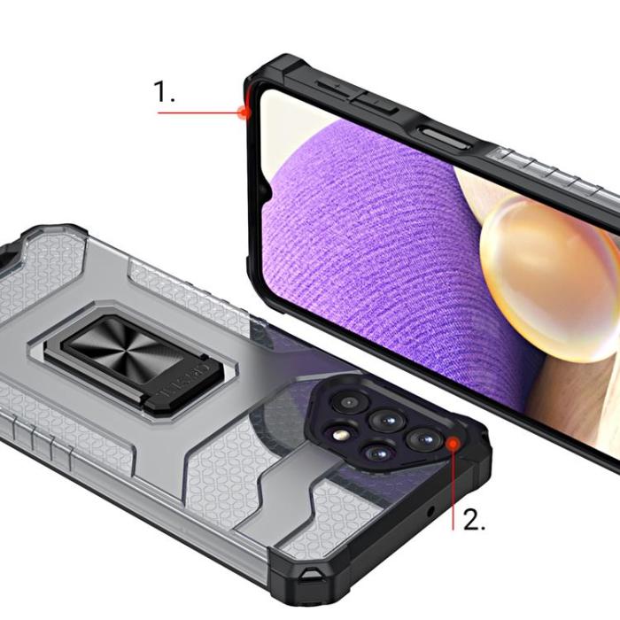 UTGATT1 - Crystal Ring Kickstand Skal Galaxy A32 5G - Svart